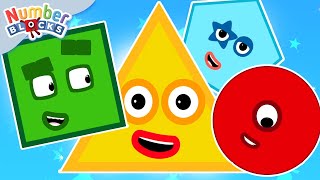 Explore Shapes Compilation for Kindergarten  Learn to Count 12345  Counting Maths  Numberblocks [upl. by Anauqed]