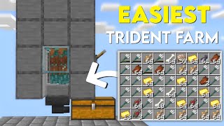 Easy Drowned Trident Farm in Minecraft Bedrock 120 MCPEXboxPS4 [upl. by Danziger]