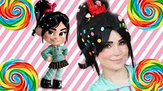 Wreck It Ralph Vanellope Von Schweetz Makeup w Rosanna Pansino [upl. by Retsam]