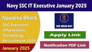 Indian Navy SSC Executive Information Technology Recruitment 2024  Navy SSC Vacancy form online [upl. by Elspet]