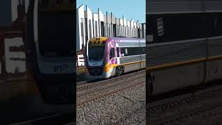 A Vline Trains racing through Middle Footscray Station 260724 [upl. by Gnauq]