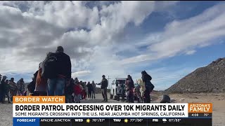 Migrants overflowing border crossing near Jacumba Hot Springs California [upl. by Munshi]