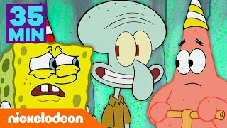 SpongeBob  Skalmar przez 35 minut jest MIŁY  Nickelodeon Polska [upl. by Nilcaj]