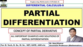 Partial Differentiation  Partial Differentiation Engineering Mathematics  Partial Derivatives Gate [upl. by Eelannej458]