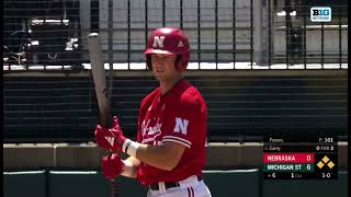 Dylan Carey Double Nebraska Husker Baseball vs Michigan State 51824 huskers nebraska baseball [upl. by Latea]