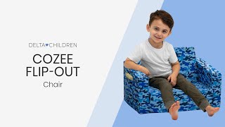 Cozee Flip Out Chair  2in1 Convertible Chair to Lounger by Delta Children [upl. by Eecram]