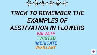 aestivation In flowers trick to remember examplesMorphology of Flowering Plantsneet class 11 [upl. by Reh706]