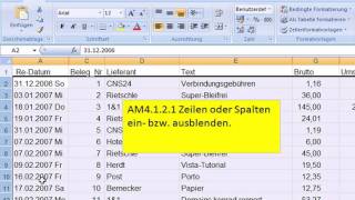 am4122  Zeilen oder Spalten ausblenden [upl. by Agle]