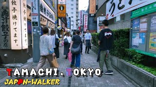 4KTokyo Tamachi Walking Tour Japan [upl. by Hako]