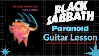 Paranoid Black Sabbath Guitar Lesson  RiffsChordsFills [upl. by Abihsat]