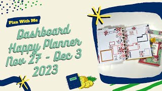 Plan With Me Dashboard Happy Planner November 27  December 3 2023 [upl. by Ahsinyar]