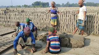 Handmade traditional mud brick making in Bangladesh SoilMade012 [upl. by Joelynn528]