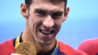 Phelps wins 23rd gold medal in final Olympic race [upl. by Ignatzia]