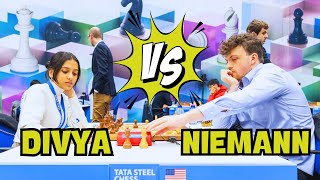 NIEMANN VS DIVYA  Tata Steel Challengers 2024  R4 [upl. by Ennirak379]