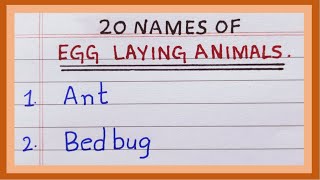 Names of Egg laying Animals  10 Names  20 Names of Egg Laying Animals in English  Oviparous [upl. by Toomay]