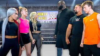 Boys VS Girls Ninja Kidz WWE Showdown [upl. by Arodoet504]