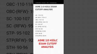 ADRE 20 HSSLC EXAM CUTOFF ANALYSIS adre apsc adre2 viralvideo viralshorts [upl. by Fanchie]