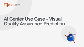 AI Center Use Case Visual Quality Assurance Prediction [upl. by Ahsiekrats]