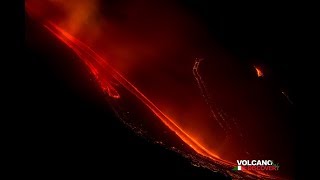 Etna erupts on Christmas Eve 2018 huge lava flow travels into Valle del Bove [upl. by Ynnod]