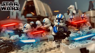 LEGO Star Wars the Clone Wars battle  501st clone invasion of Jedha City StopMotion Animation [upl. by Sidras]