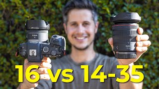 Canon RF 16mm vs RF 1435mm  lohnt sich der Aufpreis Objektiv Vergleich [upl. by Grussing260]