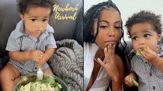 NBA Player Christian Wood amp Yasmine Lopez Son Kobe Loves Salad 🥗 [upl. by Galliett]