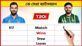 Virat Kohli Vs Babar Azam Batting Stats Comparison [upl. by Remliw337]