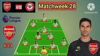 Arsenal vs Brentford  Arsenal 4213 With Partey Matchweek 28 Premier League 20232024 [upl. by Judith760]