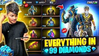 Free Fire I Got All Bundles In 99 Diamonds😍❤️ 99 OFF New Bundles And Emotes Garena Free Fire [upl. by Greenburg]