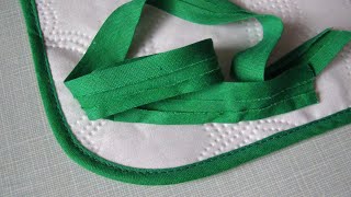 How to Stitch on Double Fold Bias Tape How To Sew Bias Tape around Rounded Edge [upl. by Yokoyama]