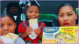 OTACOS SALAD MUKBANG┃chitchat en voiture [upl. by Eicyac]