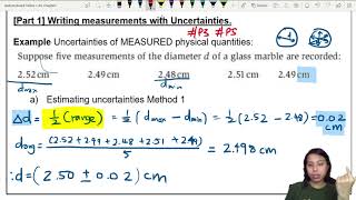 12b Calculating Uncertainties from Measurements  AS Physical Quantities [upl. by Loferski836]