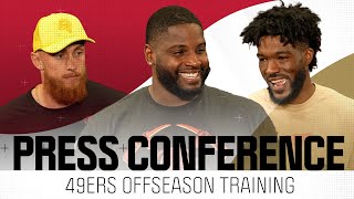 George Kittle on his offseason recovery from core muscle surgery Leonard Floyd on joining the 49ers [upl. by Karisa]