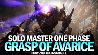 Solo Master One Phase Grasp of Avarice Dungeon Boss Phryzhia the Insatiable Destiny 2 [upl. by Sugar689]