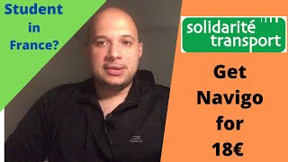 Study in Francehow to get Navigo card for 18€ instead of 70€ solidarite Transport [upl. by Pegma]