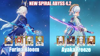 C0 Furina Bloom amp C0 Ayaka Freeze  Spiral Abyss 42  Genshin Impact [upl. by Duile]