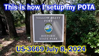 How I setup my POTA at US3669 Yellow Bluff Fort Historic State Park  Parks on the Air Activation [upl. by Ohcamac607]