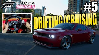 Forza Horizon 3 WLogitech G27  Excelvan Q8 4K 5quotDRIFTINGCRUISING DODGE CHALLENGER SRT HELLCATquot [upl. by Kissee402]