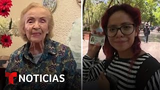 Una señora de 99 años y una joven de 18 votarán por una presidenta para México  Noticias Telemundo [upl. by Buiron754]