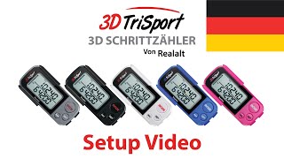 Einstellung des 3DTriSportPedometer Schrittzähler von Realalt Deutsche [upl. by Chubb]