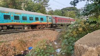 17614 Nanded  Panvel Express Departing Chinchwad railway station [upl. by Kreit]