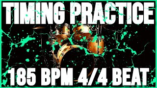 185 BPM  Timing Practice  44 Simple Drum Beat  Metronome [upl. by Kylah]