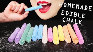 ASMR RAINBOW EDIBLE CHALK HOMEMADE FOOD PRANK CHOCOLATE EATING SOUNDS MUKBANG SCHOOL SUPPLIES 먹방 [upl. by Laen947]