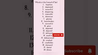 Words to use instead of quotsad 😿quot sad english vocabulary [upl. by Desai]