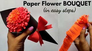 DIY Paper Flower BOUQUET Birthday gift ideasUnique Flower Bouquet Homemade Craft ideasCute [upl. by Askari841]