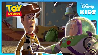 Woody Meets Buzz 🤠👨‍🚀  Toy Story  Disney Kids [upl. by Eirrol]