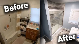 Bathroom Remodel TimeLapse  DIY Renovation Start to Finish [upl. by Bronder]