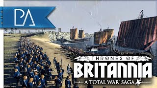 THRONES OF BRITANNIA SIEGE  EPIC BEACH LANDING  Thrones of Britannia Total War Saga Gameplay [upl. by Aneerbas]