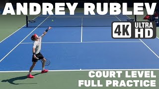 Andrey Rublev  Court Level Practice 2023 US Open [upl. by Nnovahs]