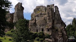 4K Externsteine Natursehenswürdigkeit Teutoburger Wald Horn Bad Meinberg Lippe NordrheinWestfalen [upl. by Hurwit342]